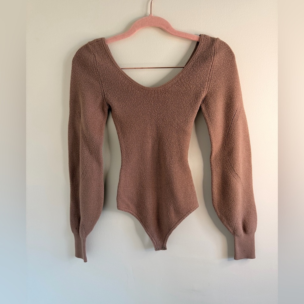Abercrombie & Fitch Brown Knit Bodysuit